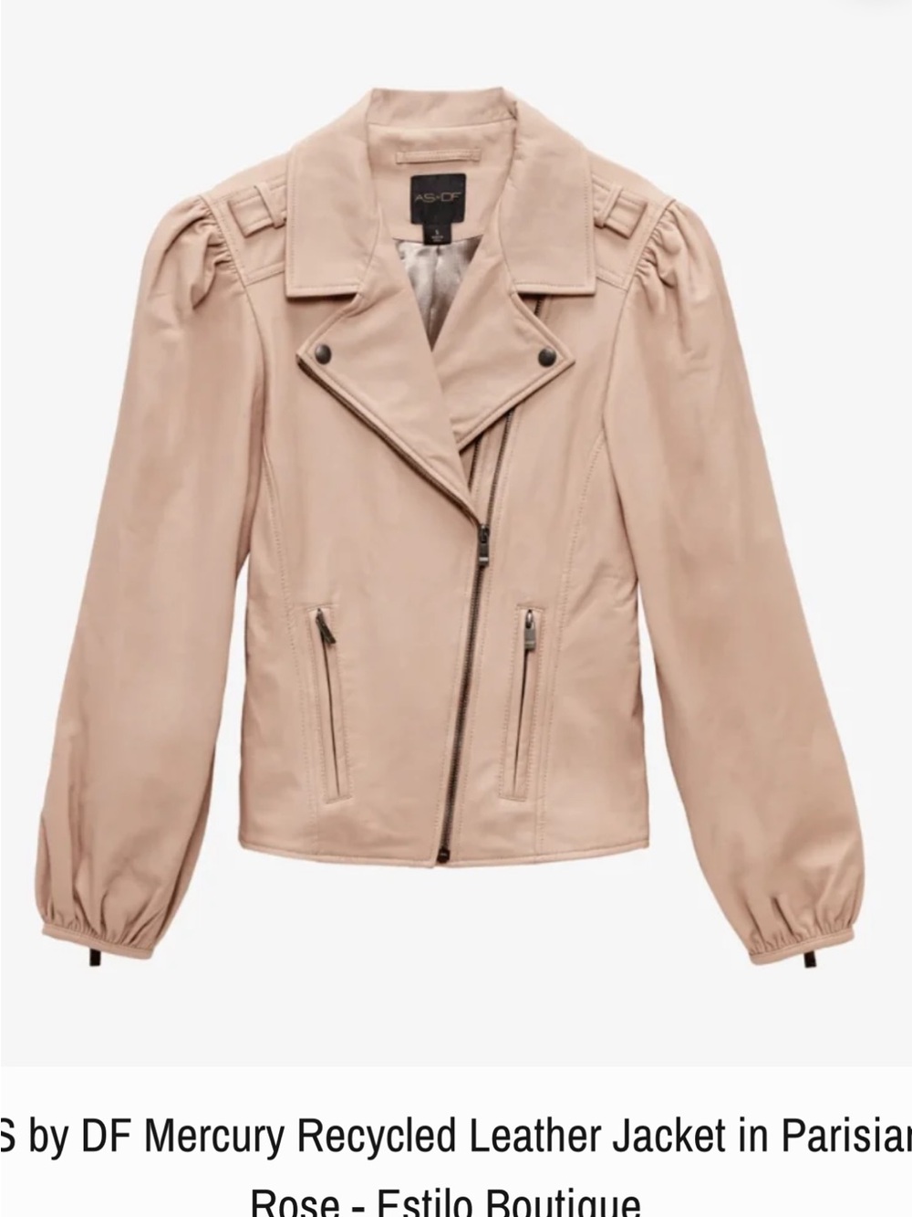 AS by DF Parisian Rose Recycled Leather Moto Jacket